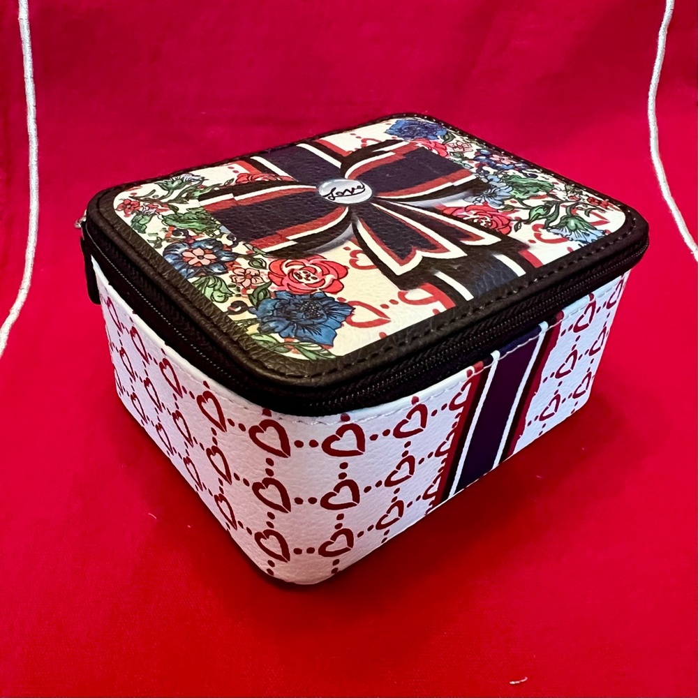 Brighton - Floral Heart Print Jewelry Travel Case